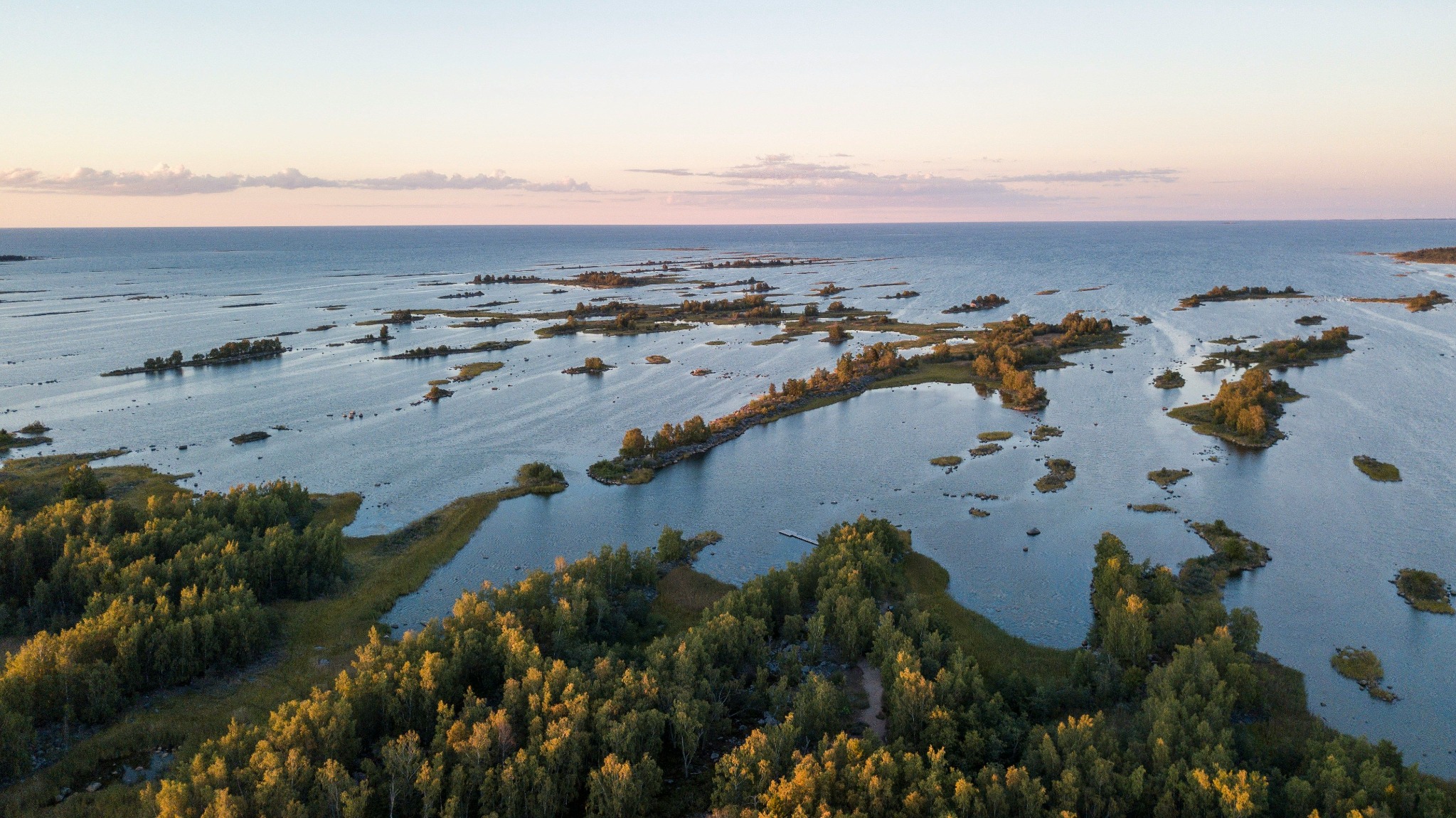 Finnish archipelago at sunset